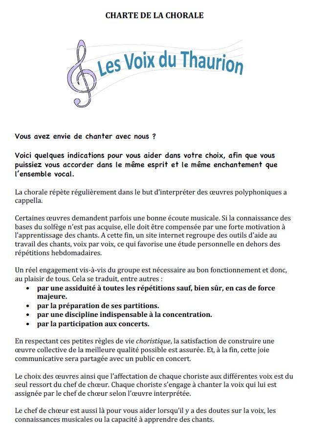 Charte de la chorale
