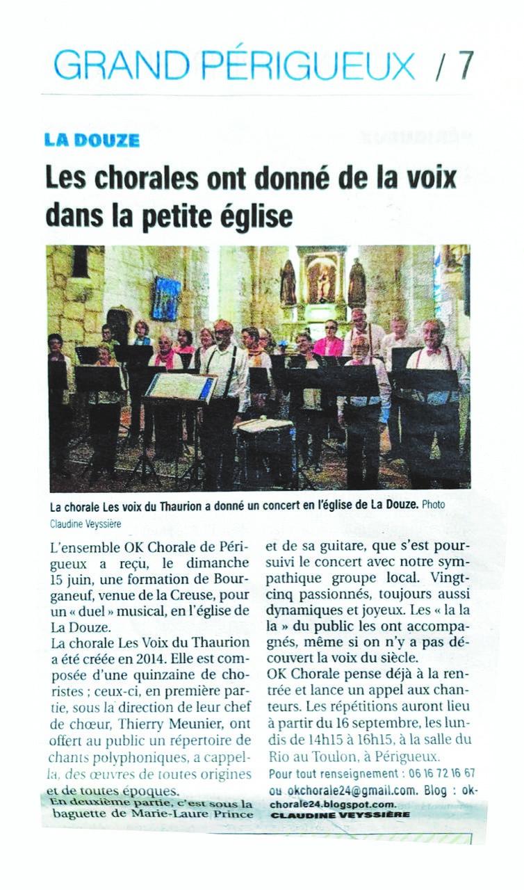Concert la douze juin 2024